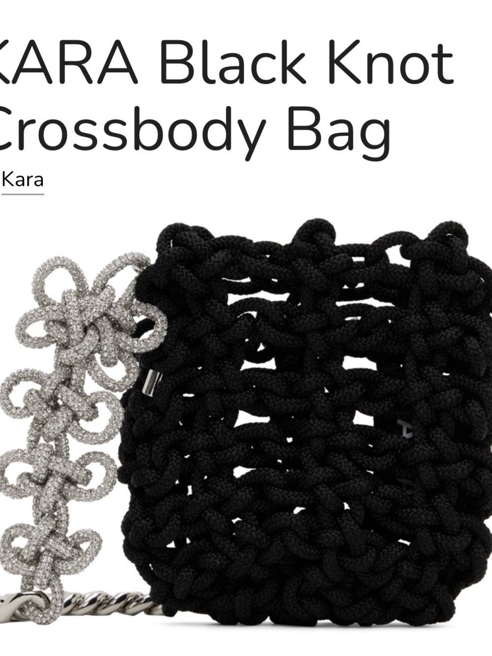 KARA Black Knot Crossbody Bag